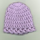 PREEMIE'S CROCHETED BABY CAP, LAVENDER SNUGGIE