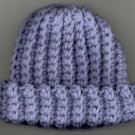 CROCHETED BABY CAP,SKY BLUE RIBBED HAT, PREEMIE SIZE