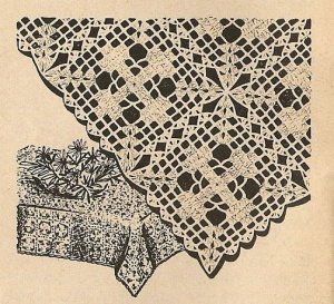 Crochet - Filet Cross Tablecloth (ref: e1053c)