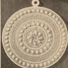 Crochet - Red & White Pan Pot Holder  (ref: e1069c)
