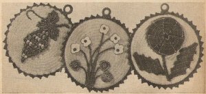 Crochet - Flower & Grape Pan Pot Holder (ref: e1077c)