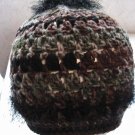Army Camouflage Crochet PonyTail Hat and Mitts