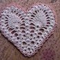 Heart Coaster or Applique - Crochet - Pink N' White