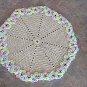 Crochet Ecru and Pastel Doily by Vintage Stitchez