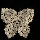 Crochet Ecru Butterfly Coaster or Doily