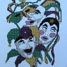 Mimes Pierrot Joker MASKS - Cross Stitch