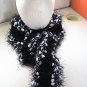 Crocheted Bumpy Black and White Scarf