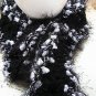 Crocheted Bumpy Black and White Scarf