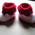 Baby Boots - Pedal Leaf - Red and White