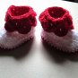 Baby Boots - Pedal Leaf - Red and White