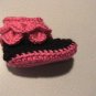 Baby Boots - Pedal Leaf - Brown and Hot Pink