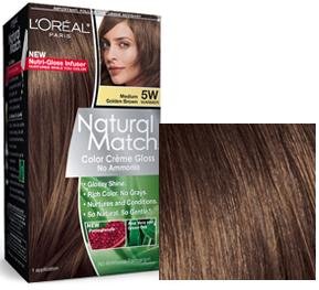 L'Oreal Natural Match hair color 5W 5 W Medium Golden Brown by l oreal