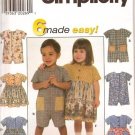 SIMPLICITY 7617 TODDLER DRESSES SEWING ROMPERS PATTERN