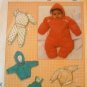 Simplicity 7108 baby pajamas snowsuit overalls sewing pattern CUT