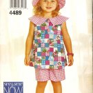 See & Sew 4489 Toddler Girls shorts outfit hat Sewing Pattern CUT
