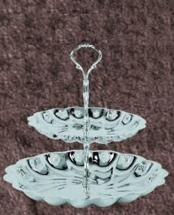 Plate Rack 2-Tier Buffet Server Chrome Antique 1950's