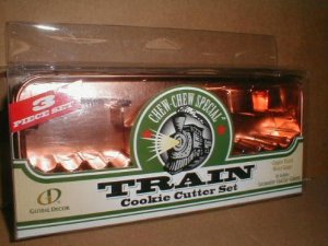 Old Fashioned Copper Train Cookie Cutter Set & Case