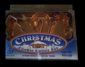 Old Fashioned Copper Christmas Cookie Cutter Set & Case