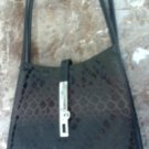 Black handbag with nickel tag & lock