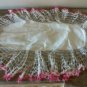 Vintage Fabric Lace Pink & Off White Crocheted Doily Table Runner
