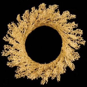 Allstate 28 Elegant Gold Iced Twig Artificial Christmas Wreath - Unlit