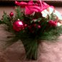 CHRISTMAS HOLIDAY SILK FLOWER POINTSETTIA ARRANGEMENT