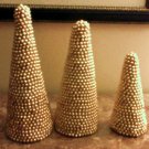 Christmas Holiday Beaded Cones - set of 3
