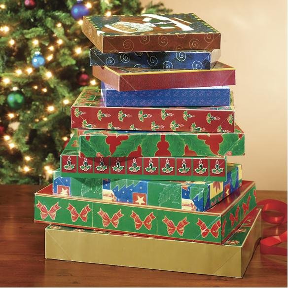 Christmas gift boxes with lids- 10 boxes - assorted