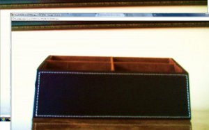 Stitched Dark Brown Genuine leather Desktop Organizer