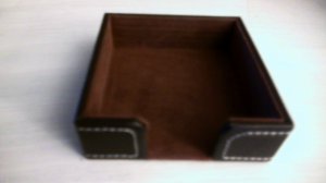 Stitched Dark Brown Leather 3 X 3 Post-It&Acirc;&reg; Note Holder - large