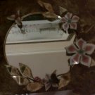 Vintage Tole Sconce Mirror Die Cut Metal Flowers Toleware Vines Leaves Tray