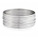Women's Bangle Stainless Steel 9-Piece Bangles Stackable Bracelets Bracelet Set Silver