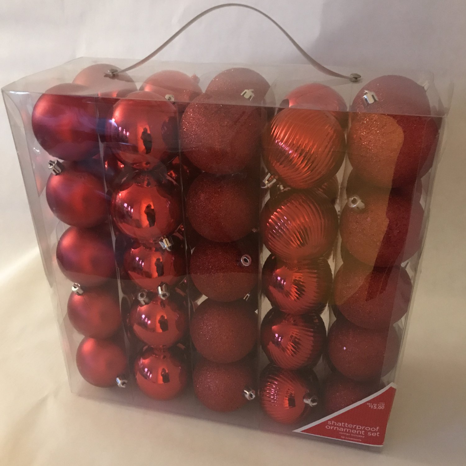 TARGET Shatterproof Decorative Christmas Balls Ornaments- 50 ct - Red ...