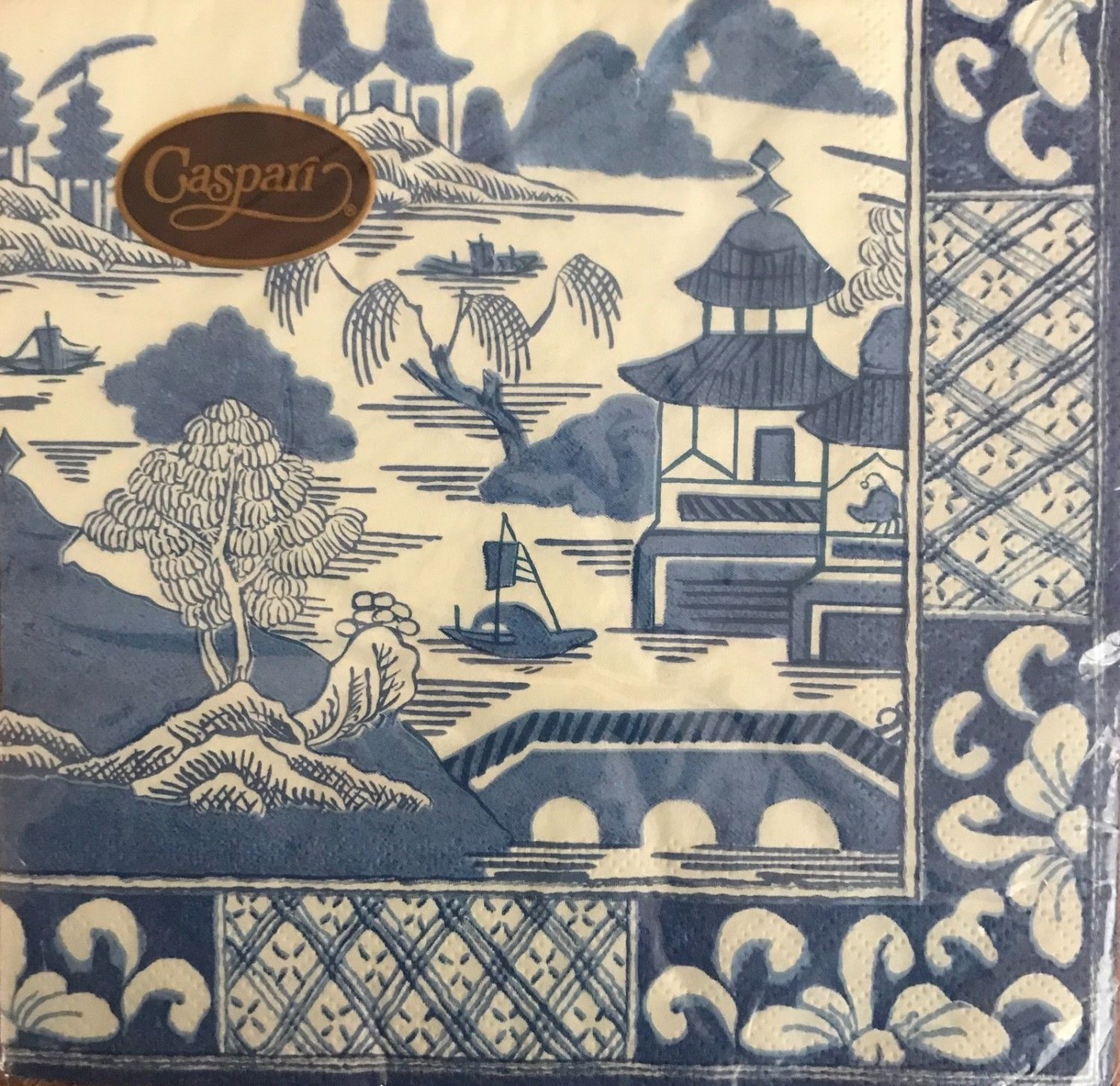Blue Willow Decoupage Vintage Tissue Paper