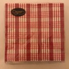 Entertaining with Caspari Red Plaid Gingham Picnic Cocktail Lunch Napkins, Red, (Pack of 20)
