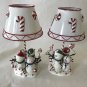Christmas Snowman Candy Cane Candle Lamp Candleholders - 2 Candle Lamps