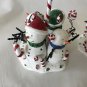 Christmas Snowman Candy Cane Candle Lamp Candleholders - 2 Candle Lamps