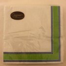 Williams Sonoma China Inspired Green & Blue Stripe Dinner Paper Napkins 20 ct