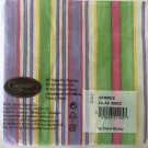 Entertaining with Caspari Stripe Border Paper Cocktail Napkins, Pastel, Pack of 20
