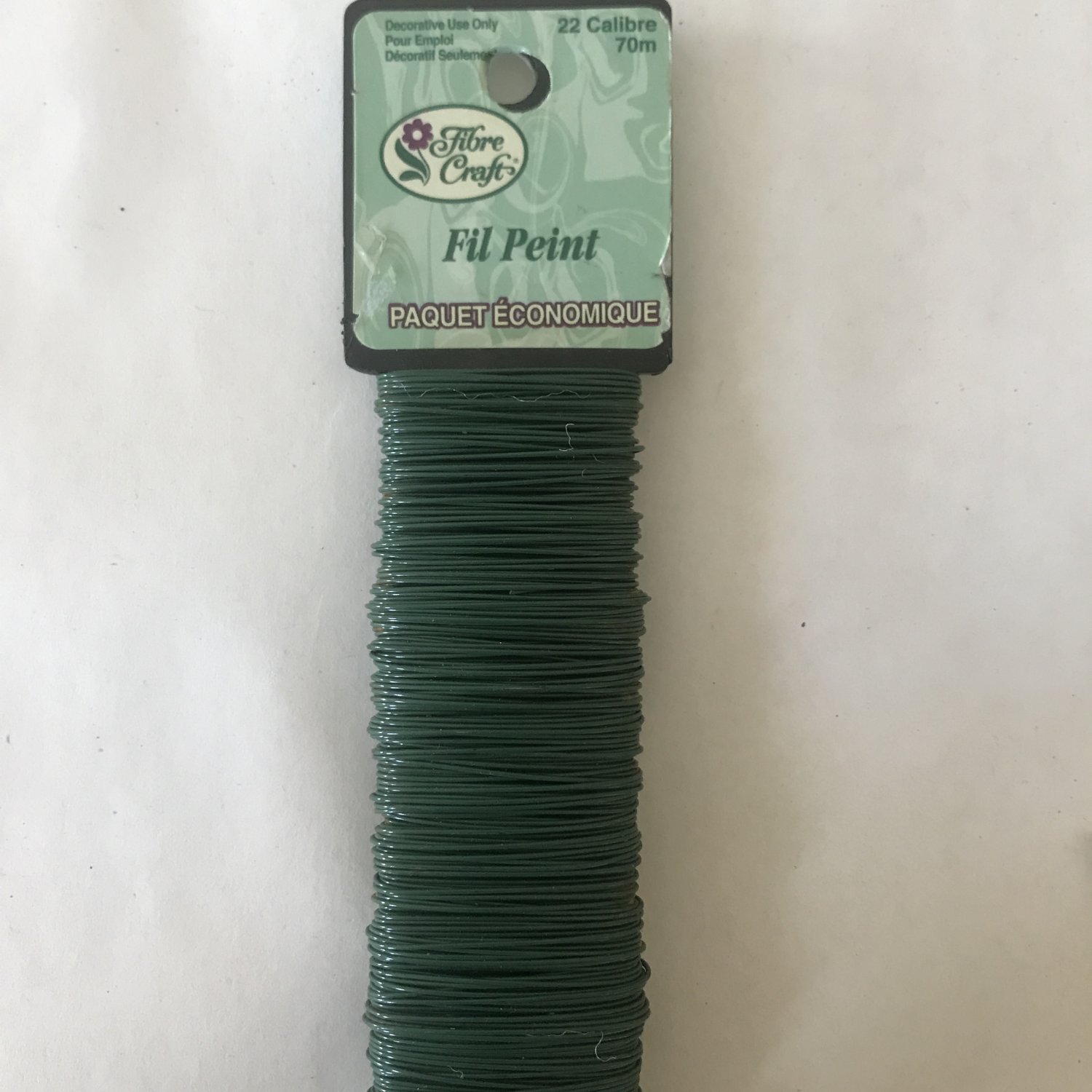 Fibre Craft 22 Gauge Floral Paddle WIRE, 230Feet, Green
