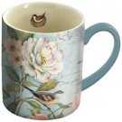 LANG Cottage Bird 14 oz. Ceramic Coffee Tea Mug Cottage Garden Flowers Art by Susan Winget