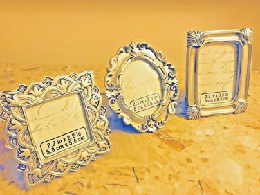 3 Mini Photo Frames Victorian Style Antique - Wedding supplies