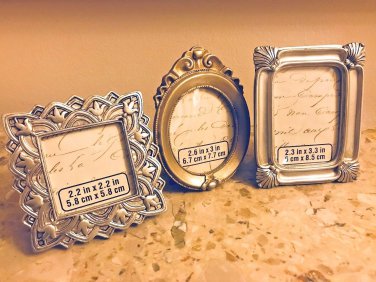 3 Mini Photo Frames Victorian Style Antique - Wedding supplies