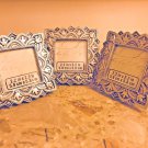 3 Mini Photo Frames Victorian Style Antique 2.2" Square - Wedding supplies