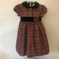 Toddler Girl Black Velvet & Plaid Christmas Dress Outfit 4T Toddler