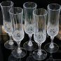 5x Crystal Champagne Glasses, CRISTAL D'ARQUES 'Longchamp' - Mid Century French Glassware