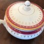 Homer Laughlin China Eggshell Nautilus Red Maroon & Gold N165 Sugar bowl & lid Cardinal