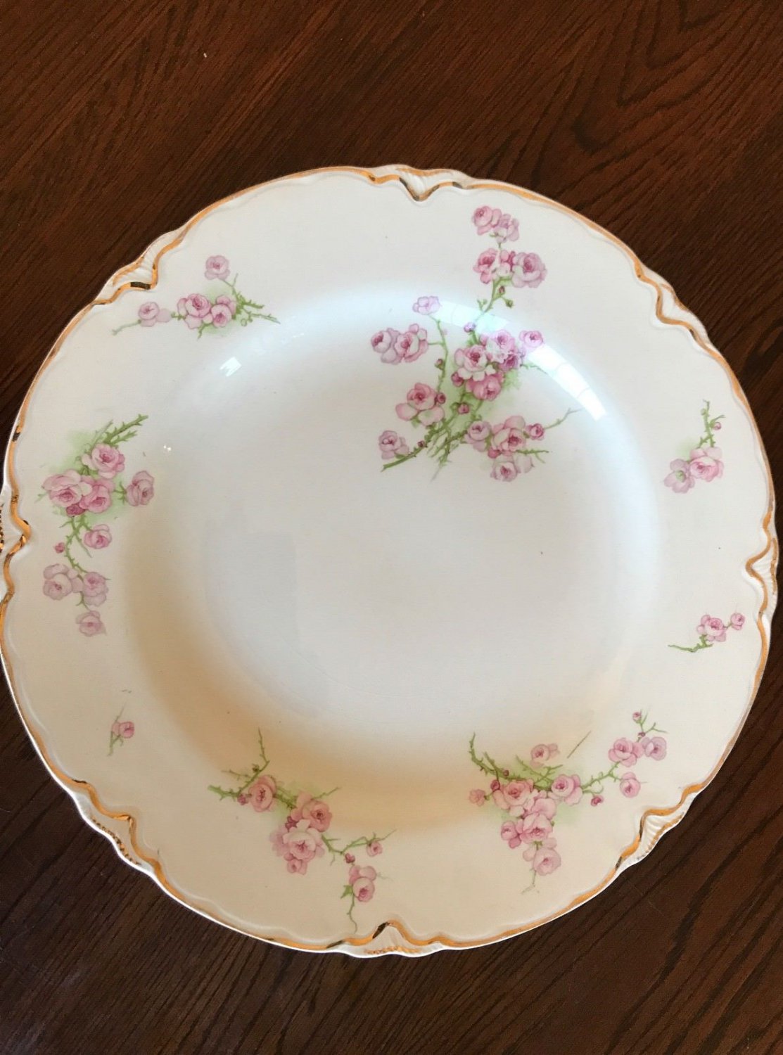 RARE J & G Meakin Hanley England Dinner Plate Dish Pink Rose China Gold ...