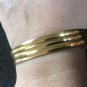 Women's BIG WRIST PLUS SIZE Gold Stacked Stainless Steel 2-Piece Bangles Stackable Bracelets Set
