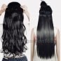 S-noilite 24" BLACK Hair Extension, Curly, 3/4 Full Head 5 Clip in Real Natural Synthetic for human